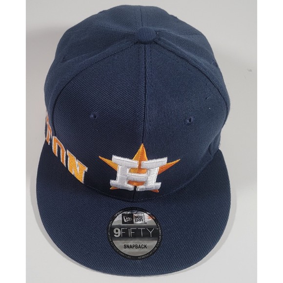 Houston Astros New Era Blue Adjustable Snapback Hat Side Split MLB Baseball Cap - Picture 7 of 10